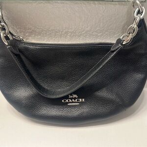 Coach Black Pebbled Leather Shoulder Bag